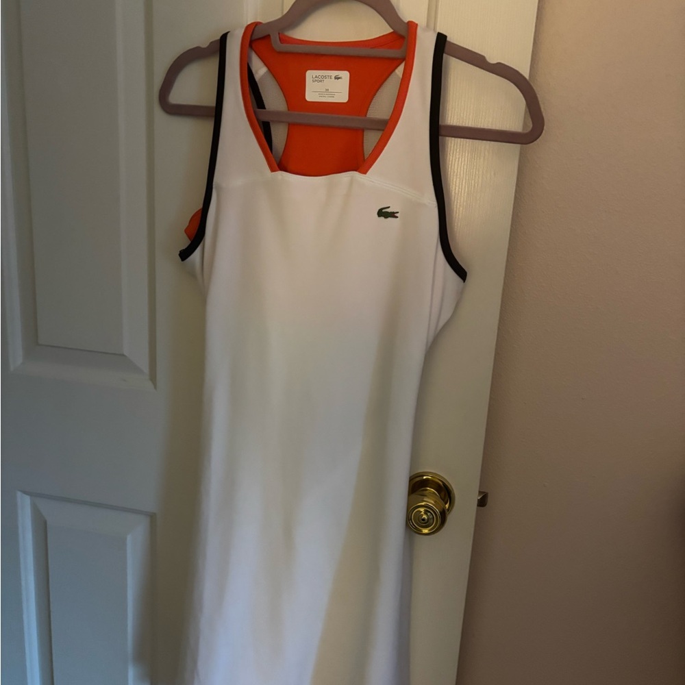 Nwt Lacoste Open Back White Tennis Dress 38/6 - Picture 2 of 7